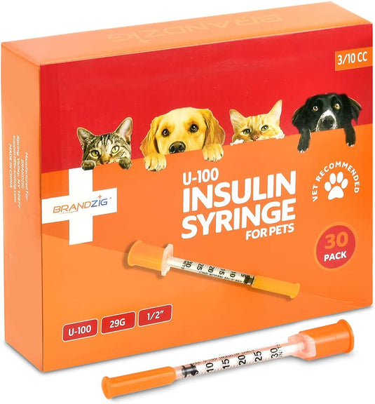 Brandzig U-100 Pet Insulin Syringes 29G