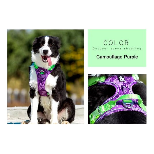 Pet Dog Harness Camouflage Reflective Nylon Dog Harness Special Edition Easy to Adjust TLH5653